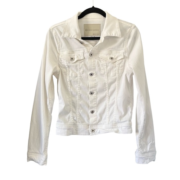 AG Adriana Goldschmied Robyn White Denim Jacket, Sz Lg - Picture 11 of 16